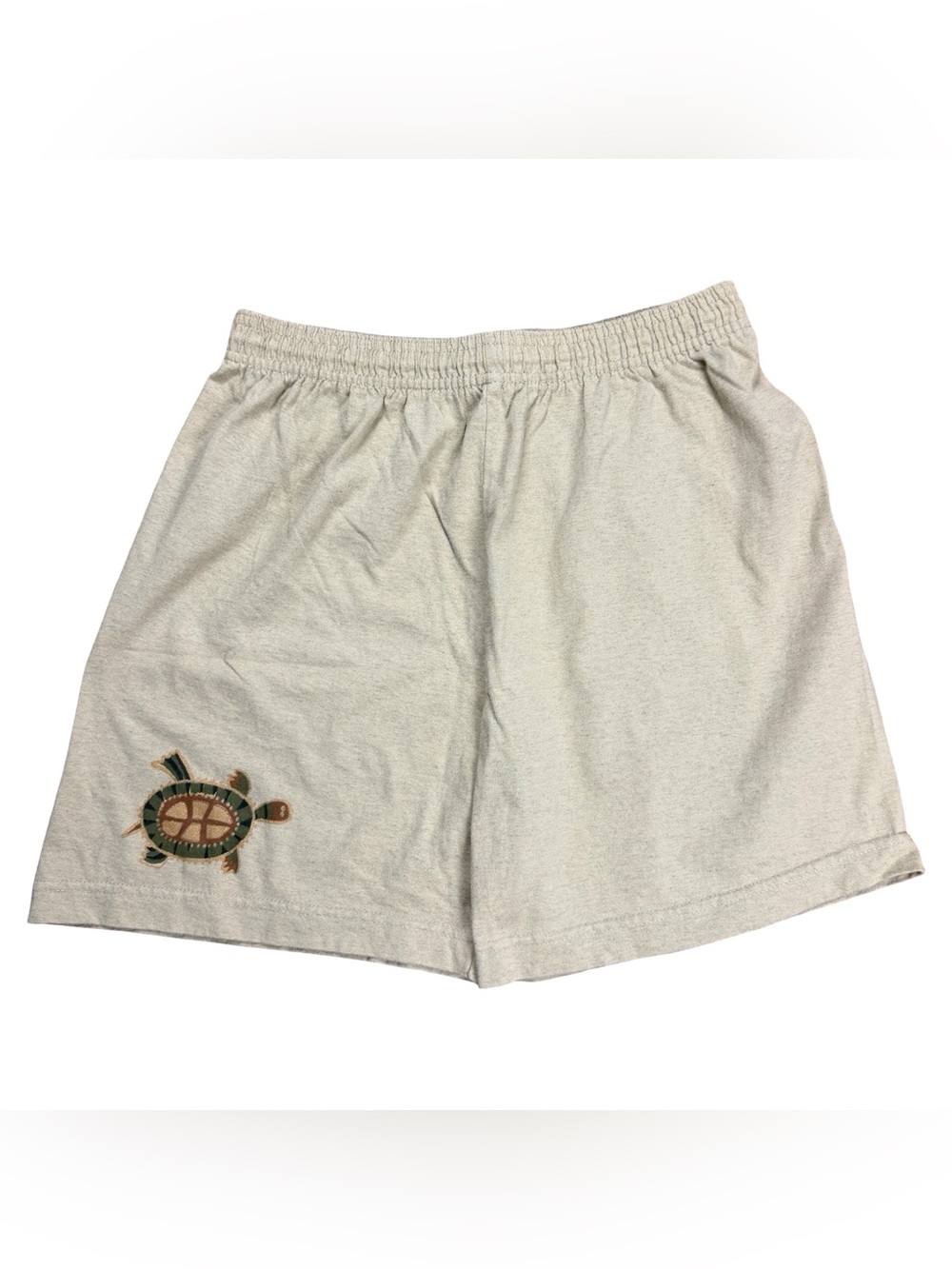 Vintage 90s Women’s Beach Balls Apparel Turtle Beige Sweat Shorts Size L